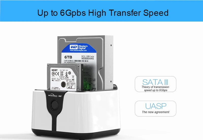 Blueendless 2 Bay Sata Hdd USB3.0 жесткий диск Hdd док-Корпус для станции Hdd 3,5 дюймов Hdd корпус копирования данных Поддержка 1 ТБ жесткий диск