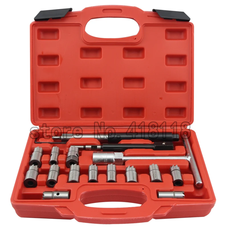 

17 TOOLS DIESEL ENGINE INJECTOR CLEANER CLEAN CARBON SEAT CUTTER CUTTING SET