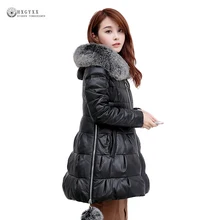 Куртки из натуральной кожи женские зимние пальто из лисьего меха женская верхняя одежда из натуральной кожи белое пуховое пальто из овчины OK1229