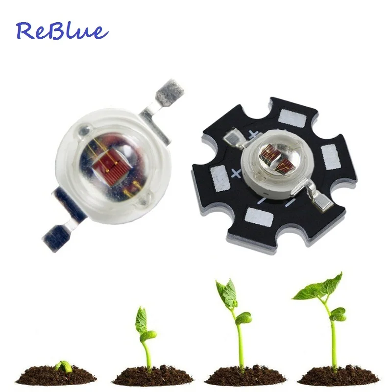Reblue светодиод 5 Вт 3 850нм инфракрасный 660нм 3w led диод ИК чип 940нм красный 600нм 590нм
