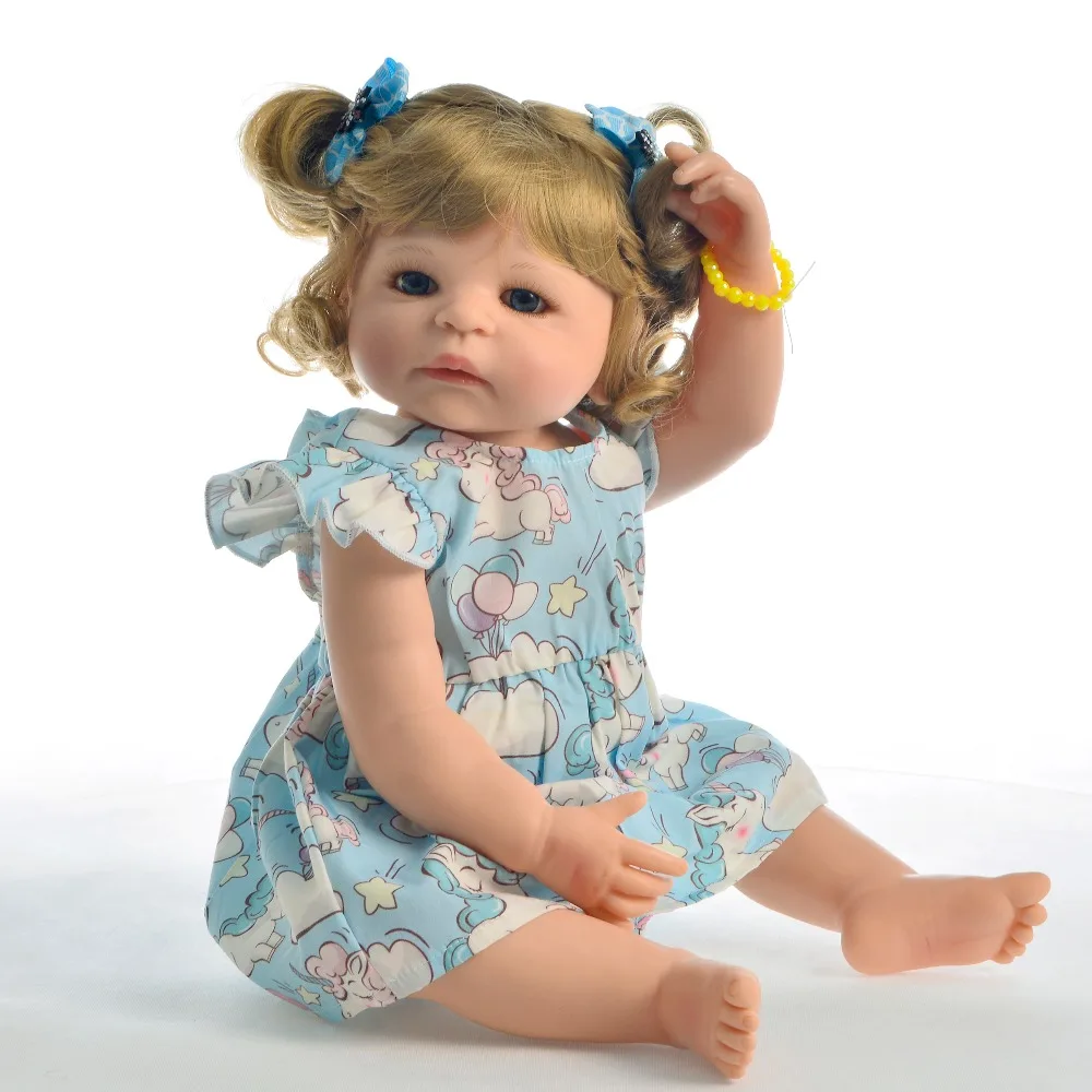 KEIUMI, стиль, 22 дюйма, 55 см, принцесса, девочка, Кукла Реборн, все силиконовые, для новорожденных, Bebe, живая игрушка для ребенка, подарок на день рождения, золотые волосы
