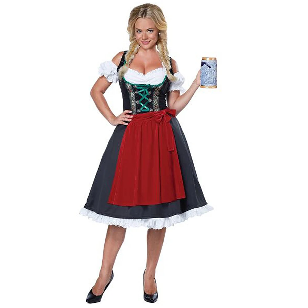 Wipalo Новинки для женщин осень Drindl платье пиво oktoberfest девушка баварский короткий