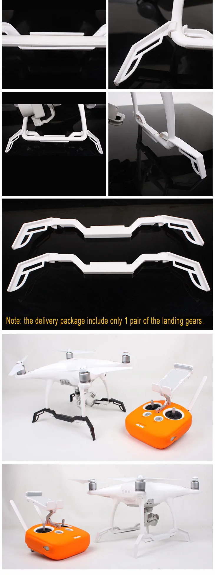 Phantom 4 Accessoried Landing Gear, Heightened Lengthened Landing Skid Gimbal Protector For DJI Phantom4 Quadcopter