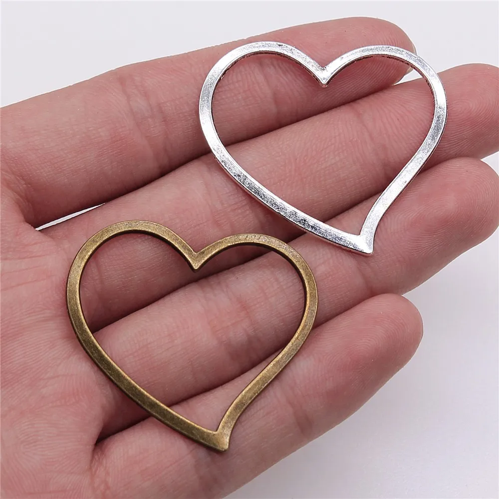 

WYSIWYG 4pcs 39x35mm Pendants Big Hollow Heart Connector Pendants Hollow Heart Charm Pendants Hollow Heart