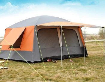 

Ultralarge double layer 8-12 person double layer waterproof windproof high quality super strong camping family party tent