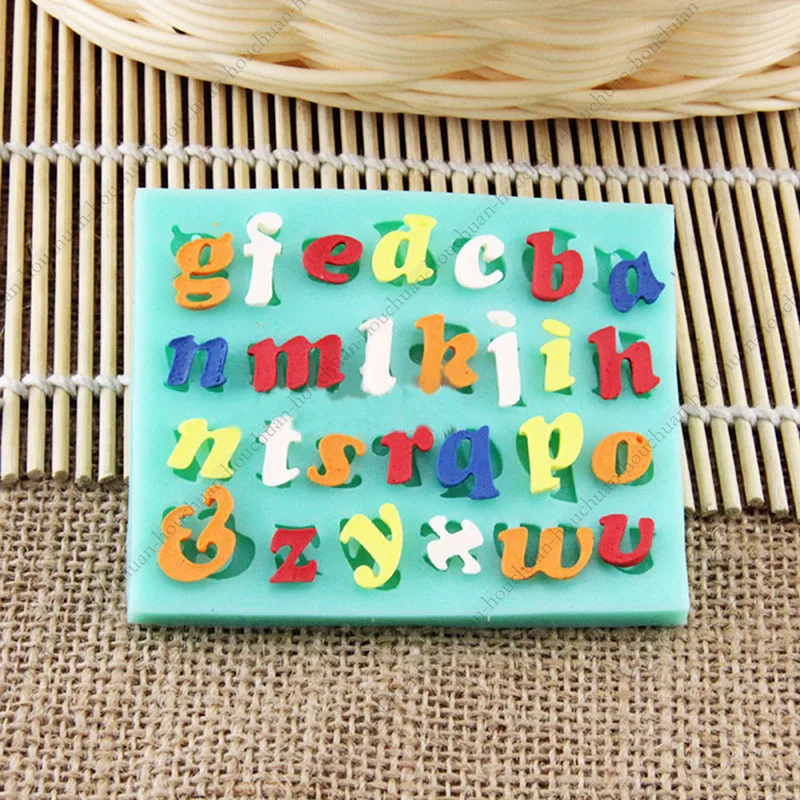 

3D 26 Lowercase Alphabet Letter Shapes Fondant Mold Silicone Sugar Craft Cake Decorating DIY Baking Kitchen Cookie Mold Tools