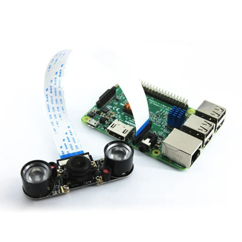 Для Raspberry Pi 3B/Plus камера ночного видения рыбий глаз 5MP 130 градусов фокусное расстояние регулируемая камера Широкоугольный объектив аксессуары для камеры