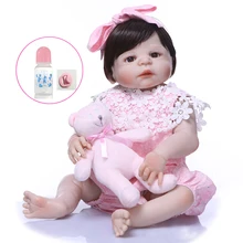 NPK Lifelike large size Reborn Baby Doll For Girls Fashion Short black hair Toy Dolls and bear toy 55CM Silicone Newborn Babies NPK Lifelike large size Reborn Baby Doll For Girls Fashion Short black hair Toy Dolls and bear toy 55CM Silicone Newborn Babies
