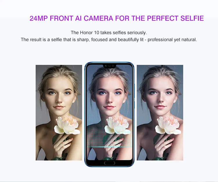 HUAWEI HONOR 10 4GB RAM 128GB ROM Hisilicon Kirin 970 2.36GHz Octa Core 5.84 Inch IPS Full Screen Dual Camera Android 8.1 4G LTE Smartphone