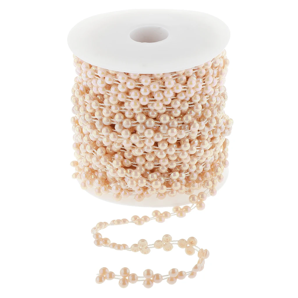15 Meters ABS Imitation Pearl Beads Chain Trim for DIY Craft Bridal Wedding Party Decoration Supplies Jewelry Findings Craft 