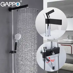 GAPPO смесители для душа латунь воды Краны chrome и черный Ванна смеситель для душа комплект с вентиль бассейна система ванной душ
