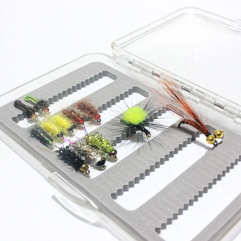 KKWEZVA Fly Fishing Box Super Slim With Foam Insert Transparent Hard Hook Box Fly Box