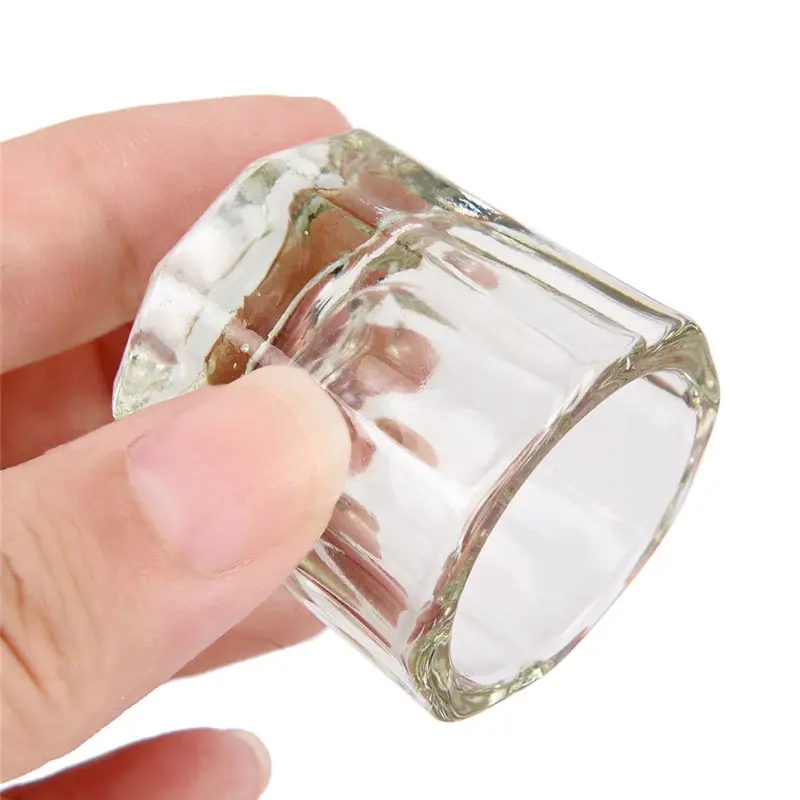 1 шт. Хрустальная стеклянная чашка для акриловой жидкость для дизайна ногтей стеклянная акриловая пудра Dappen Блюдо прозрачный белый цвет прозрачный комплект