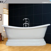 7" CUPC одобрено отдельно стоящая Роскошная чугунная Ванна с пьедесталом Ванна 1023