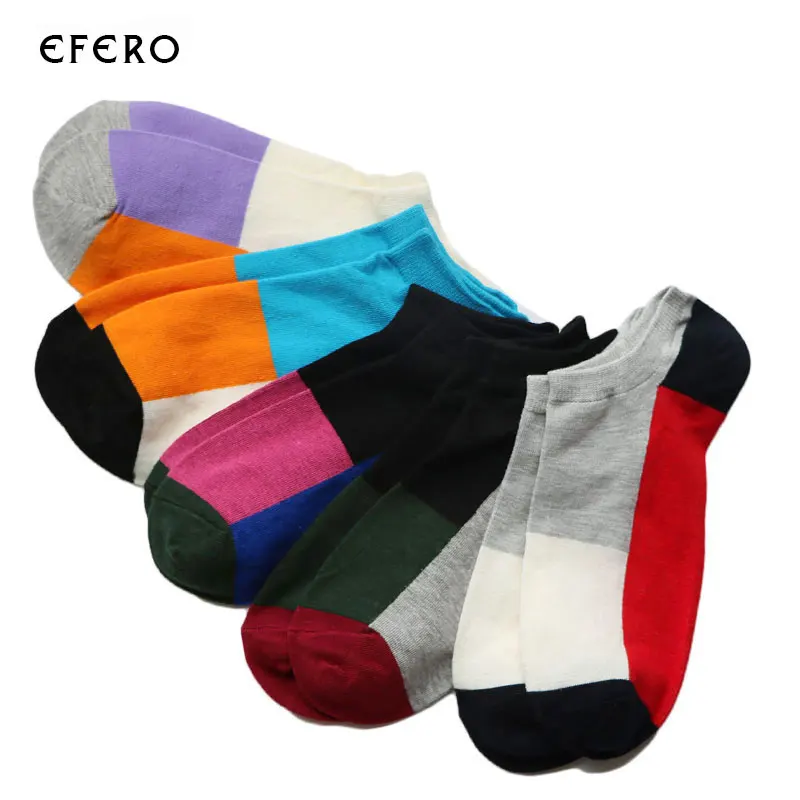 1Pair Casual Summer Men's Socks Art Colorful Low Cut Socks Ankle Male