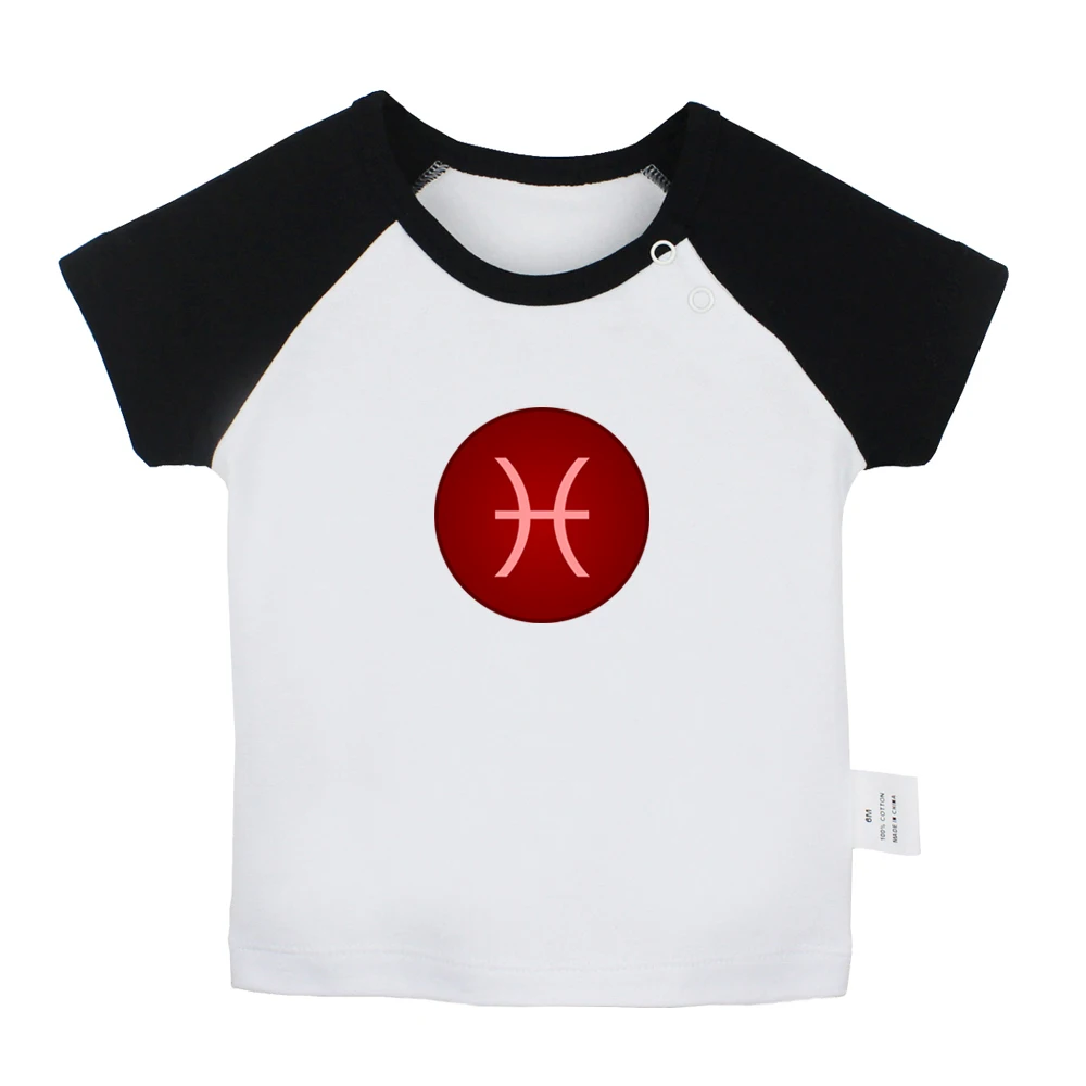 Scorpio Pisces Sagittarius Virgo Capricorn Aquarius Symbol gray pink Newborn Baby T-shirts Toddler Graphic Short sleeve Tee Tops | Детская
