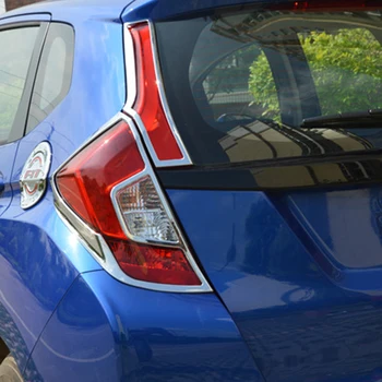 

For Honda Jazz FIT 2014 ABS Chrome Accessories Rear Tail Lights Lamp Covers Frame Trim 4pcs Car Quality Styling Sequins