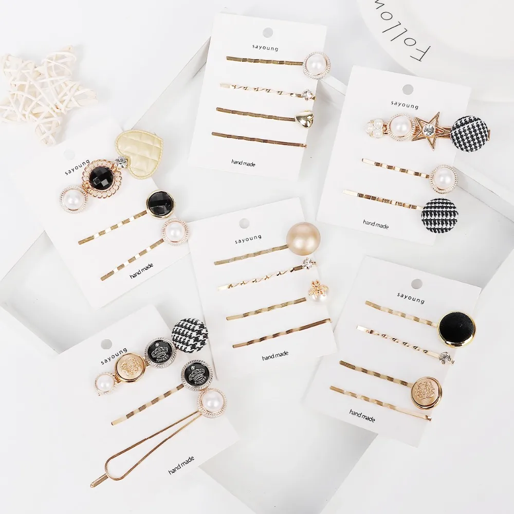 

4Pcs/Set Pearl Hair Clips Swallow Gird Women Hairpins Barrette Bobby Pins Hairgrip 2019 Newest Hair Clip For Girls Accessories
