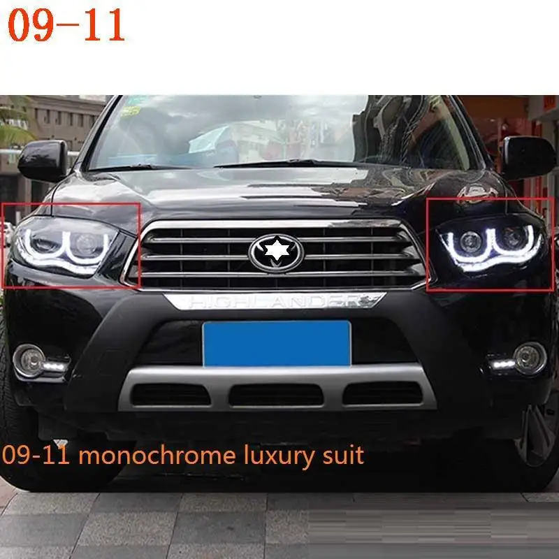 MODEL T Дневные Assessoires Cob Стайлинг наружные светодиодные ходовые части Drl фары Задние Автомобильные фары в сборе для Toyota Highlander - Цвет: MODEL T