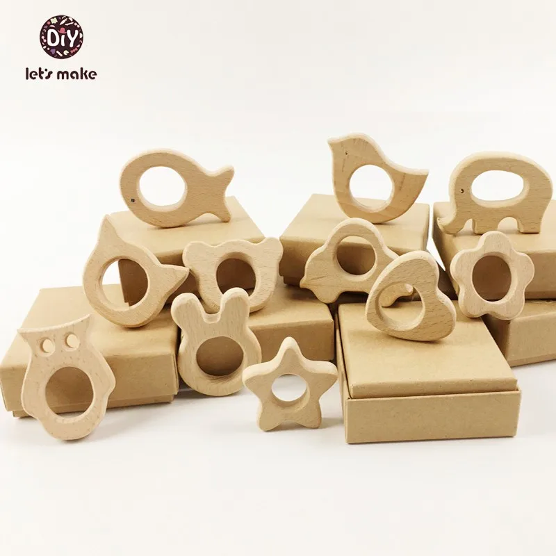 wooden baby teether