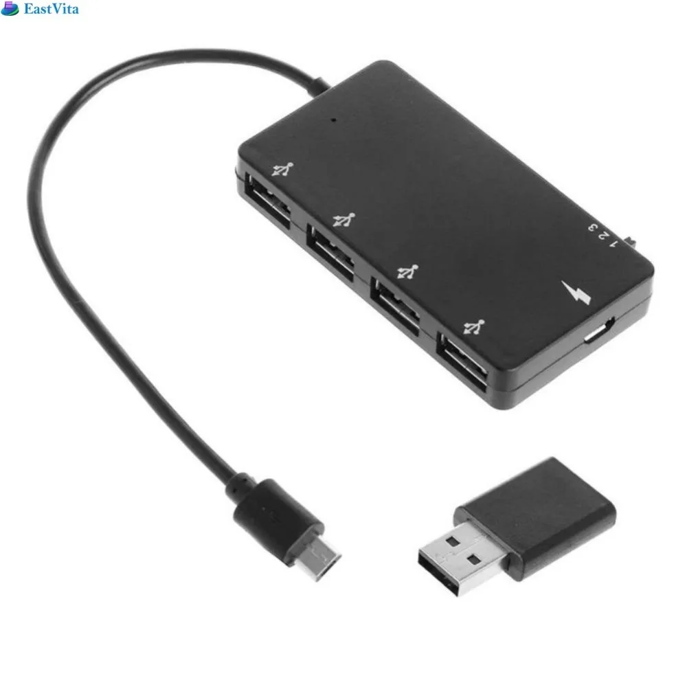 EastVita 4 порта Micro USB OTG концентратор питания зарядный кабель-адаптер для Windows планшета, Android смартфона, ПК r15