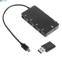 4 порта Micro USB OTG концентратор питания зарядный кабель-адаптер для Windows планшета, Android смартфона, ПК R15