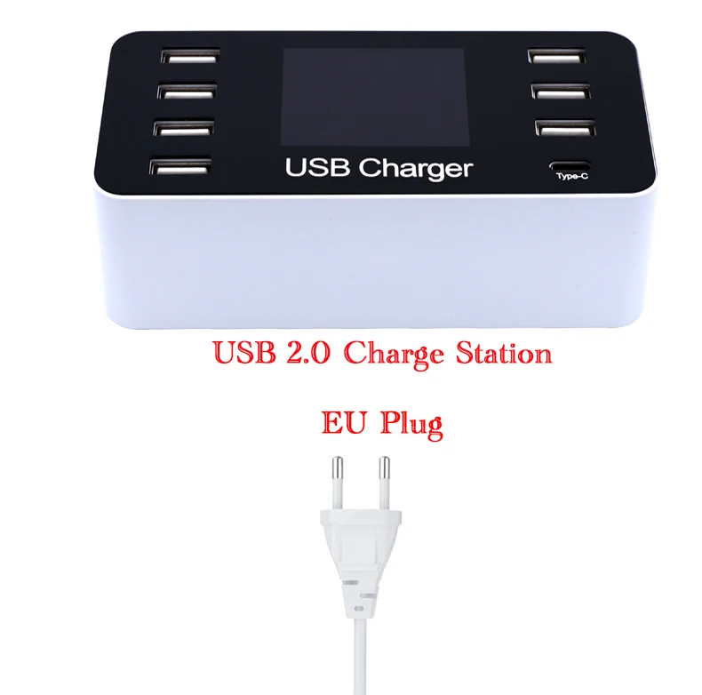 Suntaiho порт USB зарядное устройство Quick Charge 3,0 8 портов настольная несколько USB зарядная станция светодиодный дисплей Быстрая зарядка EU US UK AU Plug - Тип штекера: USB 2.0 EU Plug