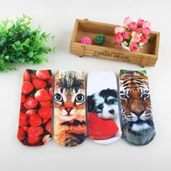 3D носки с Симпатичные Harajuku Книги по искусству захвата c Книги по искусству Ун Животные носок Для женщин короткие Meias унисекс подарок 1 пара