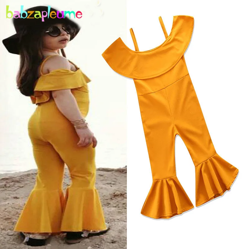 

2018 New Summer Baby Girls Overalls Fashion Trousers Sleeveless Rompers For Kids Toddler Jumpsuit Boot Cut Children Pants BC1570