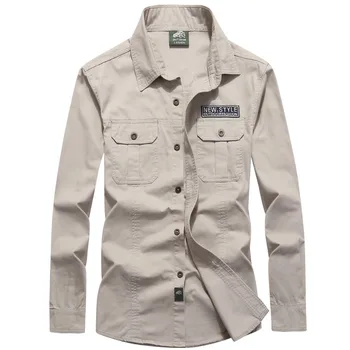 

Men Shirt Long Sleeve us Army shirts military Style High Quality Cotton camisa social masculina Embroidery Shirt Men