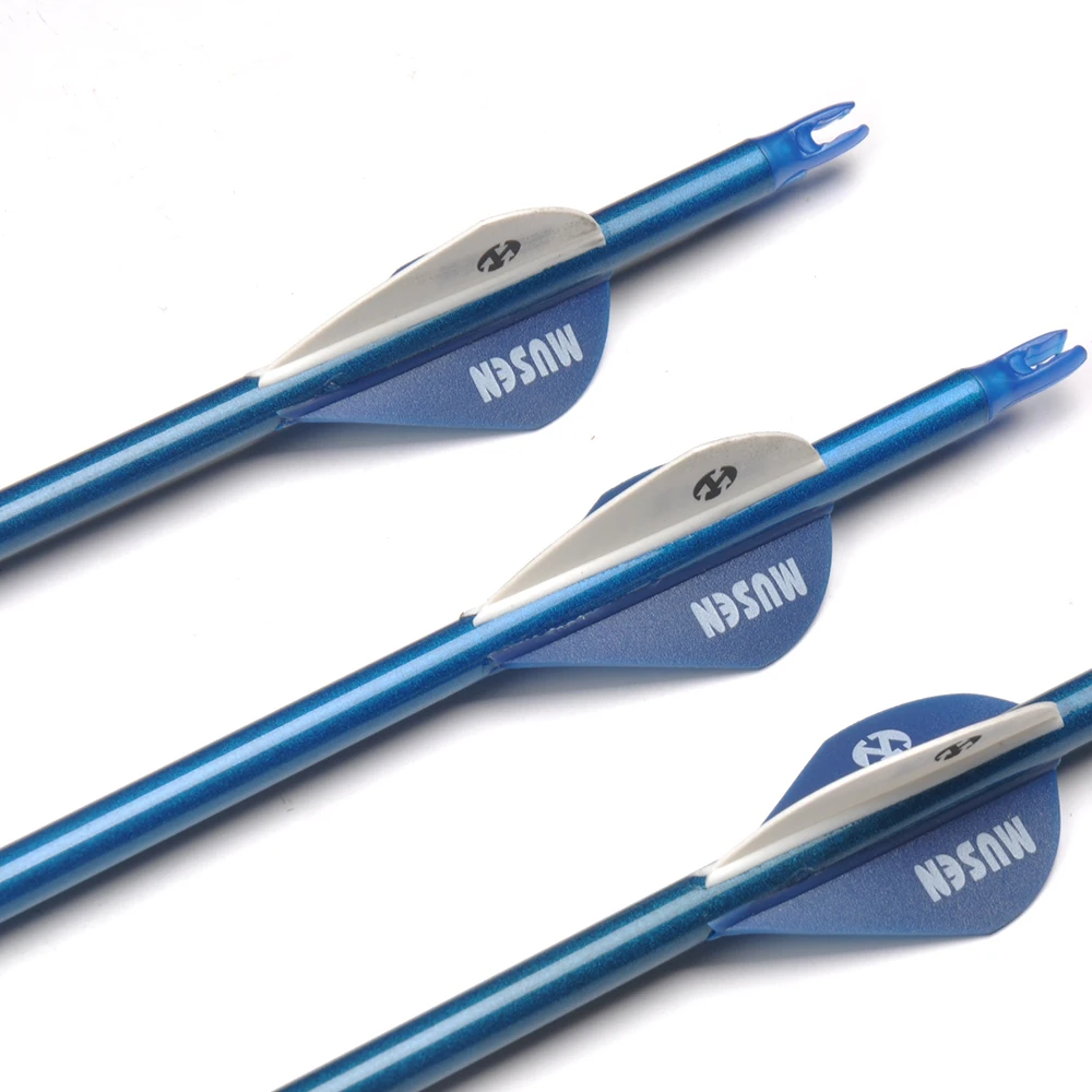 Preise 6 12 24 stücke 30 Zoll Wirbelsäule 340 Carbon Welle Pfeile OD 7,6mm mit Kunststoff Befiederung für Verbindung  recure Bogen Bogenschießen