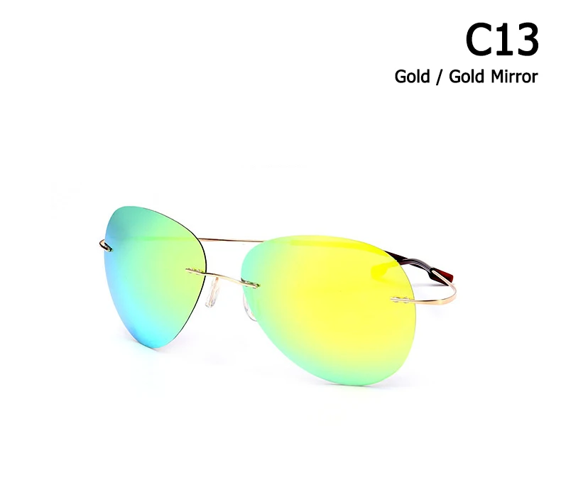 JackJad, модные солнцезащитные очки без оправы, авиационные, титановые, поляризационные, ультралегкие, для вождения, фирменный дизайн, солнцезащитные очки Oculos De Sol - Цвет линз: C13