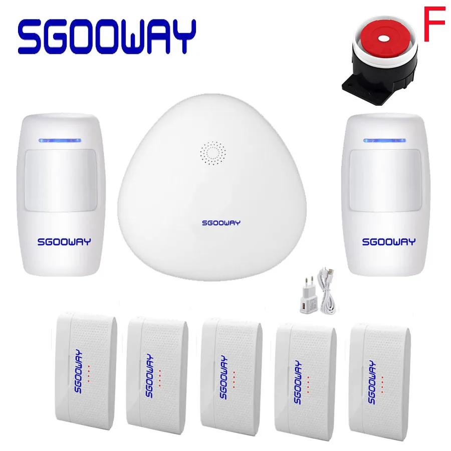 Sgooway WiFi датчик для двери сигнализация двери охранная сигнализация магнитный переключатель беспроводной, оконный, дверной датчик открытия - Цвет: Ket F