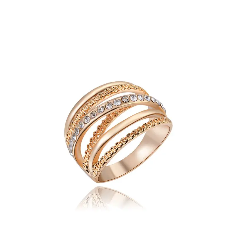 Модное женское многослойное свадебное кольцо с кристаллами Anel Anillos для женщин mujer обручальные кольца с кубическим цирконием ювелирные изделия Z4 - Цвет основного камня: rose gold