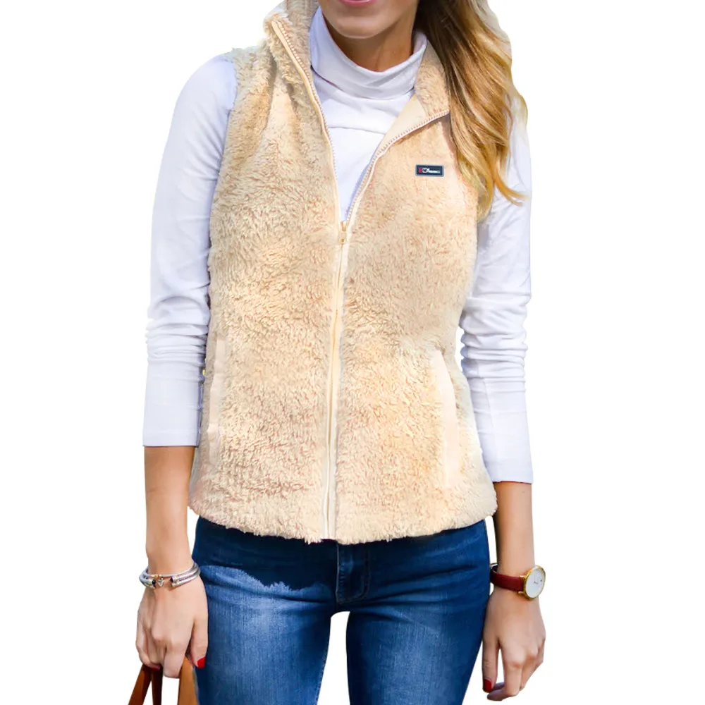 Winter Polar Fleece Warm Vests Women's Vest Fur Jacket Female Outerwear