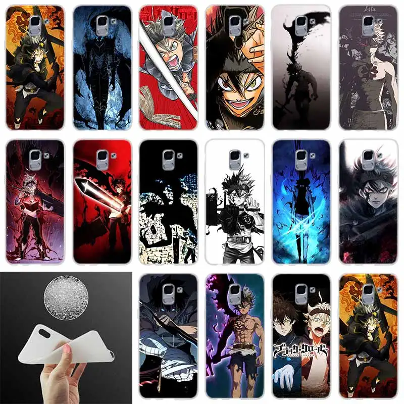 

Soft silicone Phone Cover black clover asta demon FOR Samsung Galaxy J6 J4 J8 J7 2018 Plus J3 J5 J7 Prime Pro 2017 2016 case