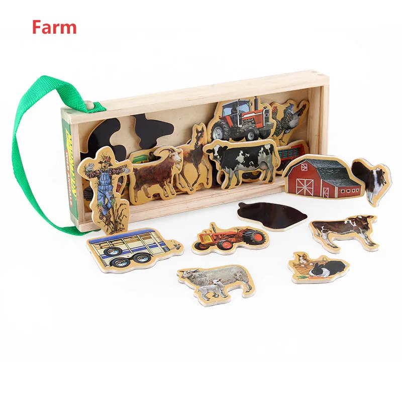 DDWE детская магнитная головоломка Ферма/Животные/Движение многофункциональная доска для рисования деревянные образовательные игрушка Магнитный пазл игрушка подарок