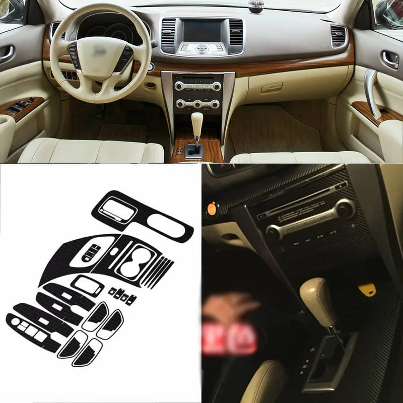 Автомобильный-Стайлинг, новинка, 3D, углеродное волокно, Автомобильный интерьер, центральная консоль, изменение цвета, молдинг, наклейки, наклейки для Nissan Teana 2008-2012