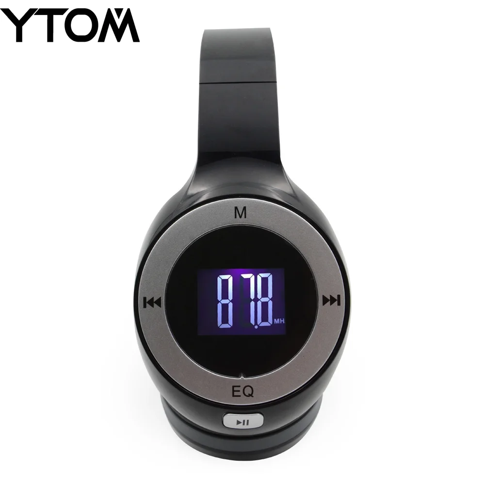 Складные Bluetooth наушники YTOM с ЖК дисплеем стереогарнитура Casque беспроводные