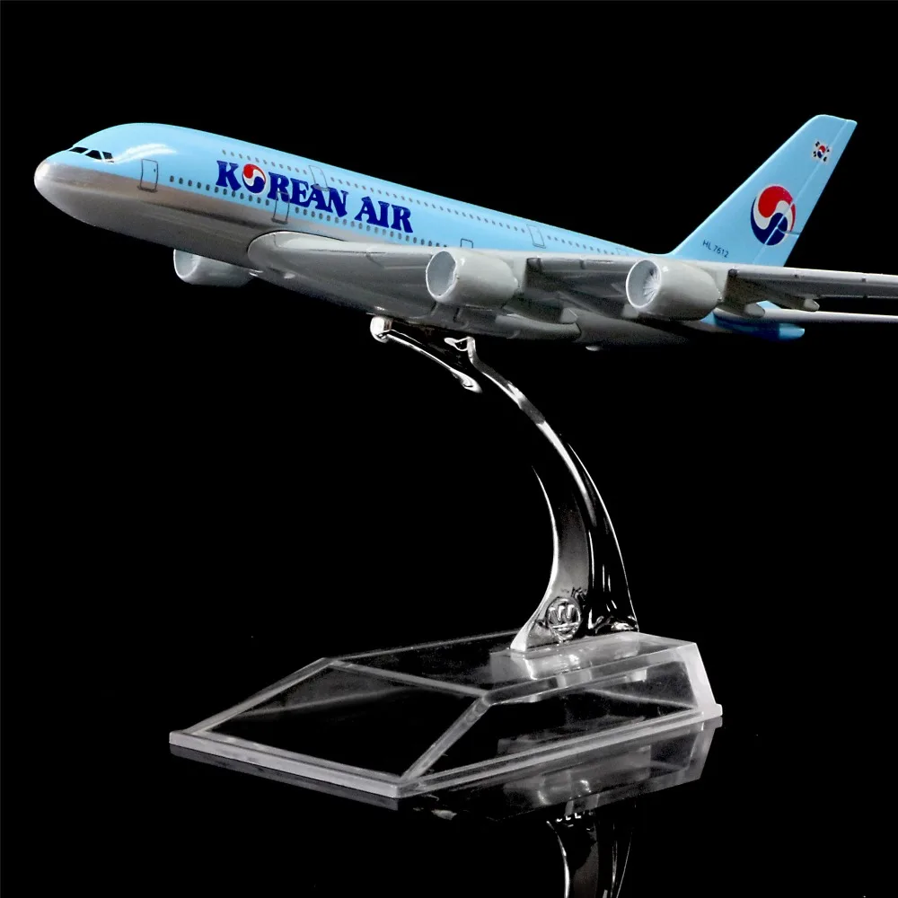 1:400 16cm Korean Airbus A380 Metal Airplane Model Office Decoration