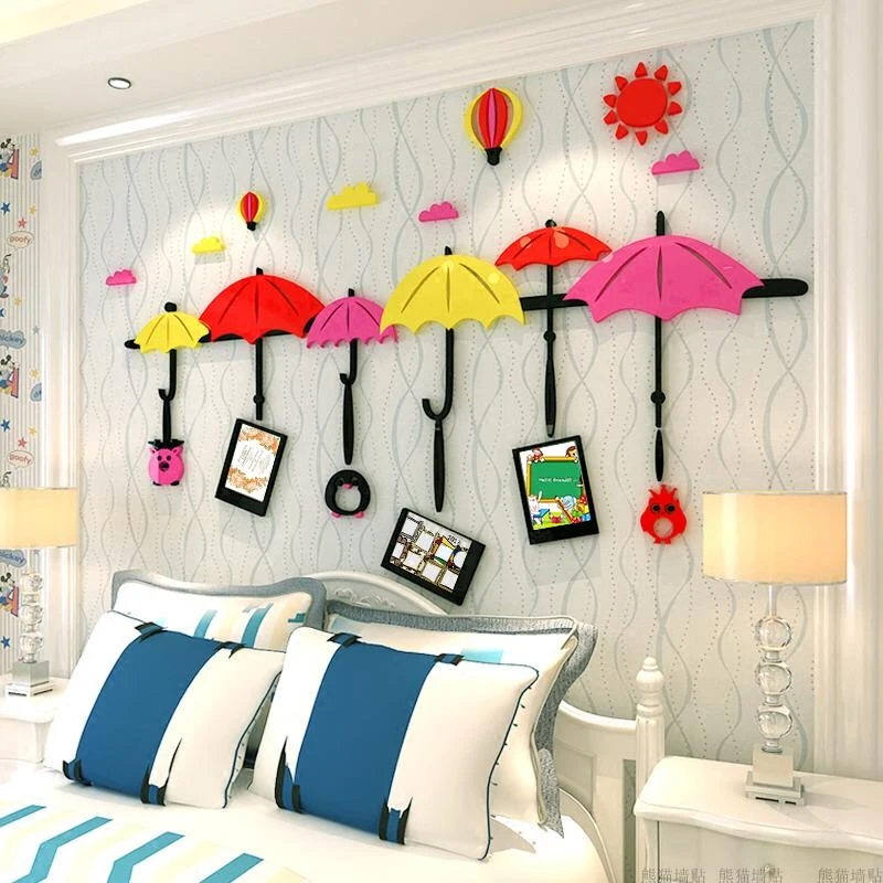 

2018 new Cartoon 3D Acrylic wall affixed living room dormitory photo frame photo wall decoration self-adhesive wall poster