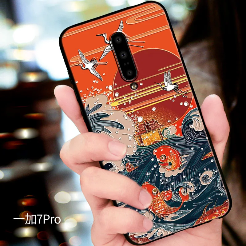 Китайский Sayings Yu Yue Longmen Carps Jumping ворота дракона искусство чехол для телефона oneplus 7 Pro для oneplus 7 Чехол