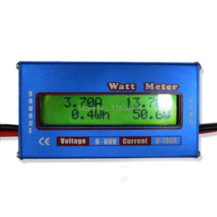 Digital LCD 60V//100A DC Watt Power Volt Amp RC Battery Analyzer Power Amp Meter