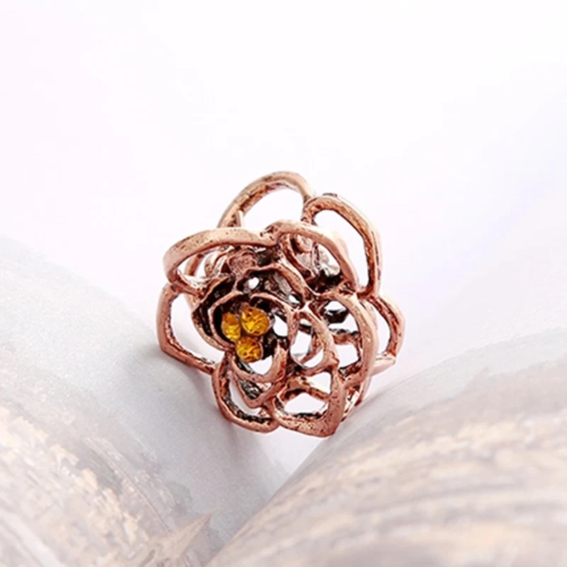 

M MISM Women Hair Accessories Hairpins vintage Hollow Rose Flower Mini Hair Claws Girls Crystal Headwear Hair Ornament Hair clip