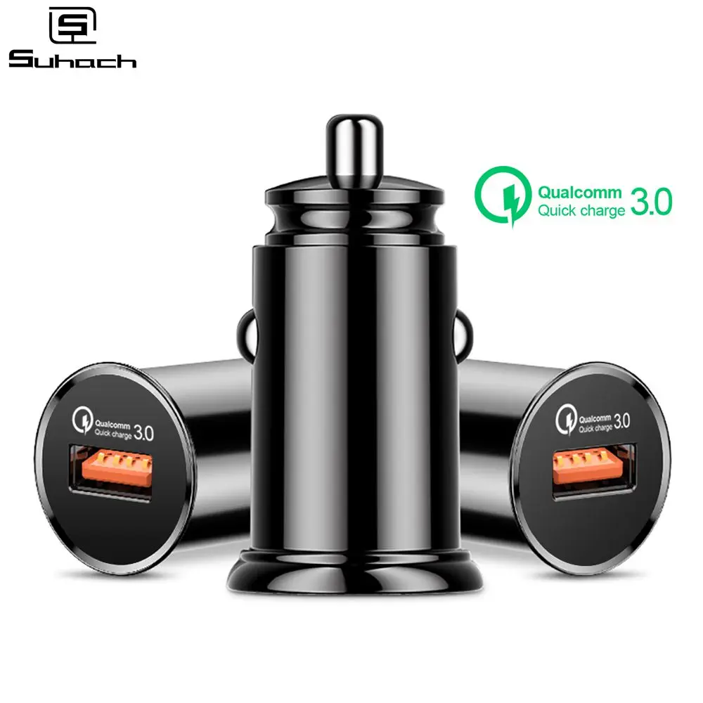 Suhach شاحن سيارة USB صغير سريعة تهمة 3.0 واحد USB سيارة شاحن آيفون سامسونج Xiaomi سريع شاحن الهاتف المحمول محول