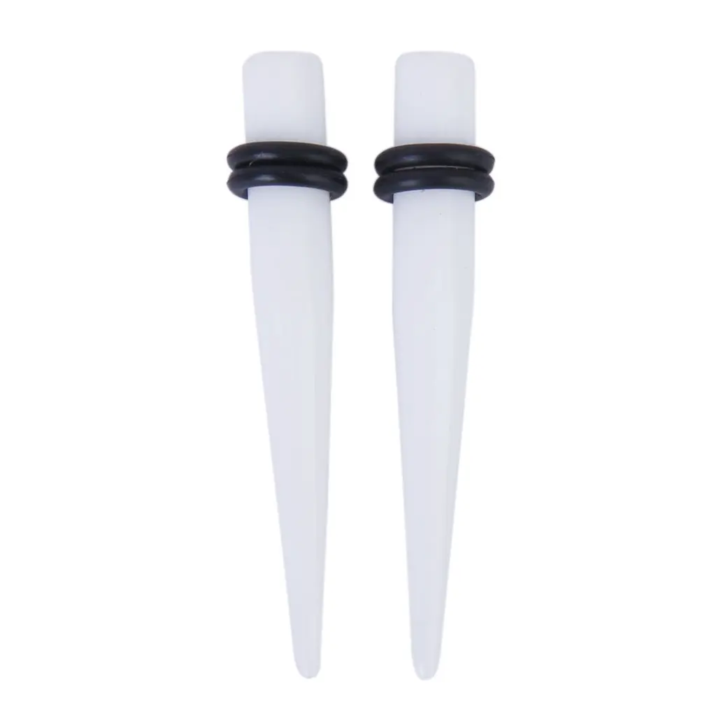 1 Pair Expander Taper Ear expanded Plug White 6mm
