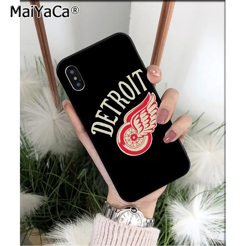 MaiYaCa Detroit Red Wings TPU мягкие Аксессуары для телефонов Чехол для iPhone 6S 6plus 7 7plus 8 8Plus X Xs MAX 5 5S XR