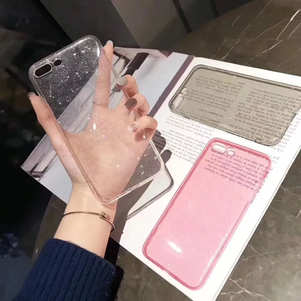 Transparent Glitter Phone Case for Huawei P30 pro Soft Silicone Cover for Huawei P30 P30pro Coque Simple Bling Star Shining Case