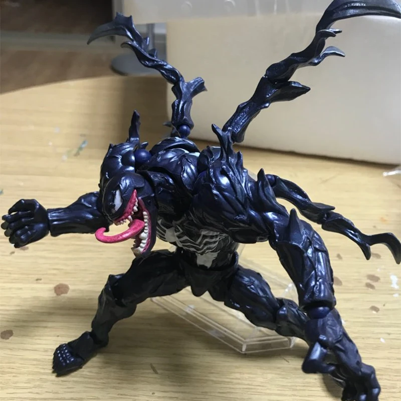 18 см с героями комиксов Марвел, тинейджеров Revoltech удивительная Venom № 002 ПВХ Фигурки игрушки куклы Рождественский подарок на день рождения