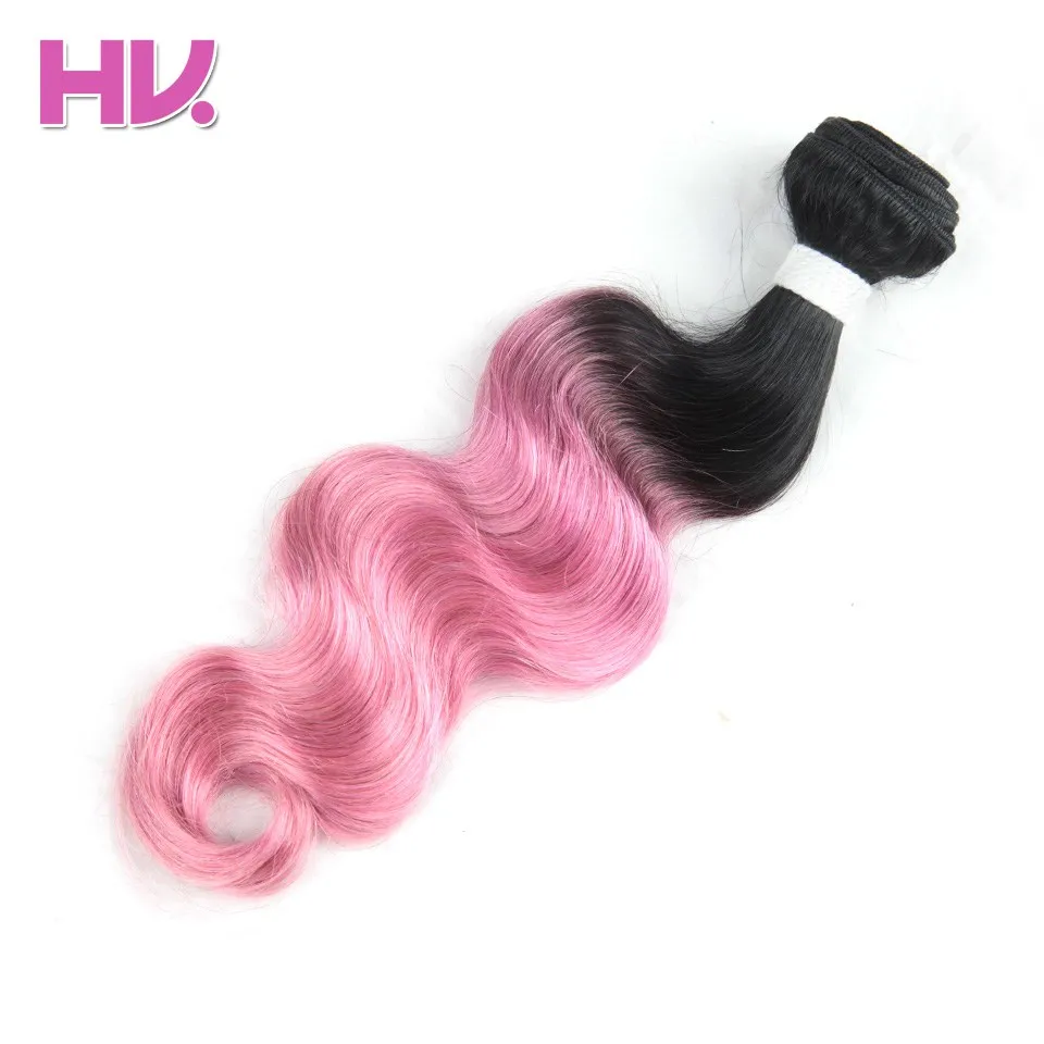 Hair Villa Brazilian Body Wave Remy Hair Bundles OT Rose Pink Colored Human Hair Weft For Salon Low Ratio Longest Hair PCT 15% brazilian-body-wave-hair-bundles